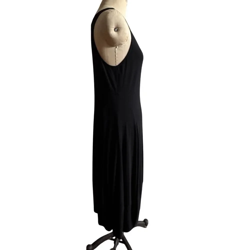 Eileen‎ Fisher Black Tank Dress with Tulip Hem Women's Size Large EUC